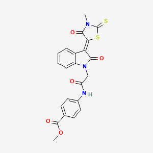 molecular formula C22H17N3O5S2 B6422392 methyl 4-({[(3Z)-3-(3-methyl-4-oxo-2-thioxo-1,3-thiazolidin-5-ylidene)-2-oxo-2,3-dihydro-1H-indol-1-yl]acetyl}amino)benzoate CAS No. 609796-90-9