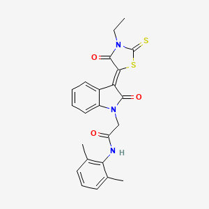 molecular formula C23H21N3O3S2 B6422398 N-(2,6-dimethylphenyl)-2-[(3Z)-3-(3-ethyl-4-oxo-2-thioxo-1,3-thiazolidin-5-ylidene)-2-oxo-2,3-dihydro-1H-indol-1-yl]acetamide CAS No. 618079-60-0