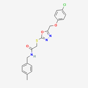 molecular formula C19H18ClN3O3S B6422596 2-({5-[(4-chlorophenoxy)methyl]-1,3,4-oxadiazol-2-yl}sulfanyl)-N-(4-methylbenzyl)acetamide CAS No. 1015539-59-9