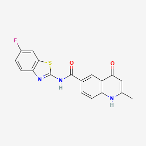 molecular formula C18H12FN3O2S B6422813 N-(6-fluorobenzo[d]thiazol-2-yl)-4-hydroxy-2-methylquinoline-6-carboxamide CAS No. 1010886-87-9