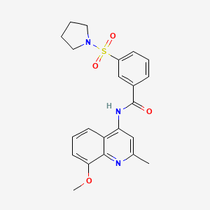 molecular formula C22H23N3O4S B6422821 N-(8-methoxy-2-methylquinolin-4-yl)-3-(pyrrolidin-1-ylsulfonyl)benzamide CAS No. 1010878-73-5