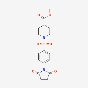 molecular formula C17H20N2O6S B6422893 Methyl 1-{[4-(2,5-dioxoazolidinyl)phenyl]sulfonyl}piperidine-4-carboxylate CAS No. 919623-48-6