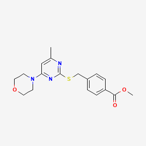 molecular formula C18H21N3O3S B6422920 Methyl 4-(((4-methyl-6-morpholinopyrimidin-2-yl)thio)methyl)benzoate CAS No. 946358-56-1