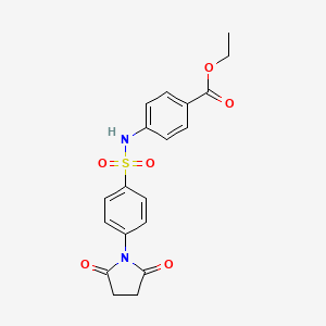 molecular formula C19H18N2O6S B6422934 Ethyl 4-({[4-(2,5-dioxoazolidinyl)phenyl]sulfonyl}amino)benzoate CAS No. 919693-35-9