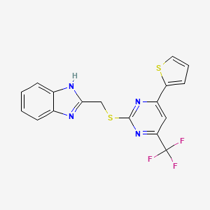 B6422941 2-({[4-(thiophen-2-yl)-6-(trifluoromethyl)pyrimidin-2-yl]sulfanyl}methyl)-1H-1,3-benzodiazole CAS No. 946258-66-8