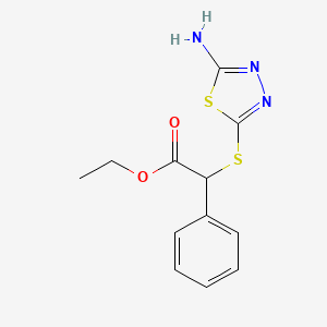 molecular formula C12H13N3O2S2 B6422968 Ethyl [(5-amino-1,3,4-thiadiazol-2-yl)sulfanyl](phenyl)acetate CAS No. 924868-33-7