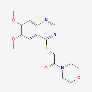 B6422985 2-[(6,7-dimethoxyquinazolin-4-yl)sulfanyl]-1-(morpholin-4-yl)ethan-1-one CAS No. 924859-87-0