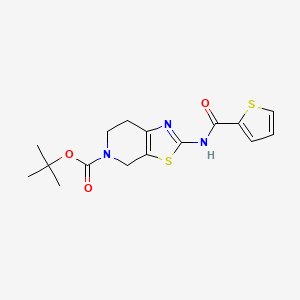 molecular formula C16H19N3O3S2 B6423000 tert-butyl 2-(thiophene-2-carboxamido)-6,7-dihydrothiazolo[5,4-c]pyridine-5(4H)-carboxylate CAS No. 1015654-08-6