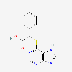 molecular formula C13H10N4O2S B6423017 phenyl(7H-purin-6-ylsulfanyl)acetic acid CAS No. 929345-50-6