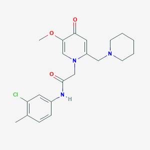 molecular formula C21H26ClN3O3 B6423138 N-(3-chloro-4-methylphenyl)-2-(5-methoxy-4-oxo-2-(piperidin-1-ylmethyl)pyridin-1(4H)-yl)acetamide CAS No. 921492-70-8