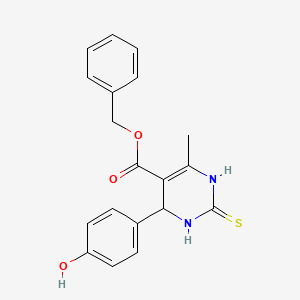 molecular formula C19H18N2O3S B6423463 Benzyl 4-(4-hydroxyphenyl)-6-methyl-2-thioxo-1,2,3,4-tetrahydropyrimidine-5-carboxylate CAS No. 518350-24-8