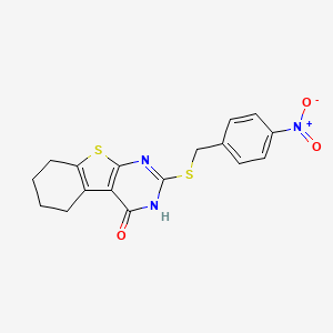 molecular formula C17H15N3O3S2 B6423487 2-((4-nitrobenzyl)thio)-5,6,7,8-tetrahydrobenzo[4,5]thieno[2,3-d]pyrimidin-4(3H)-one CAS No. 324036-22-8