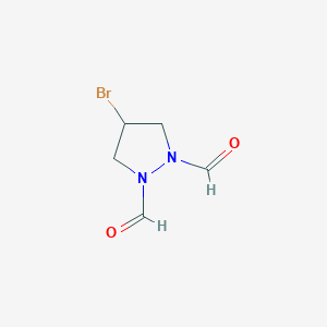 molecular formula C5H7BrN2O2 B064235 4-Bromopyrazolidine-1,2-dicarbaldehyde CAS No. 162887-23-2