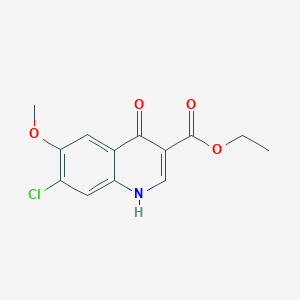 molecular formula C13H12ClNO4 B6423504 Ethyl 7-chloro-4-hydroxy-6-methoxyquinoline-3-carboxylate CAS No. 1373767-56-6