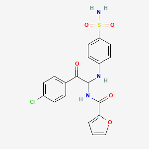 molecular formula C19H16ClN3O5S B6423516 N-(2-(4-chlorophenyl)-2-oxo-1-((4-sulfamoylphenyl)amino)ethyl)furan-2-carboxamide CAS No. 505079-37-8