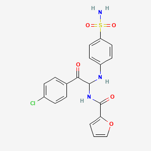 B6423516 N-[2-(4-chlorophenyl)-2-oxo-1-[(4-sulfamoylphenyl)amino]ethyl]furan-2-carboxamide CAS No. 505079-37-8