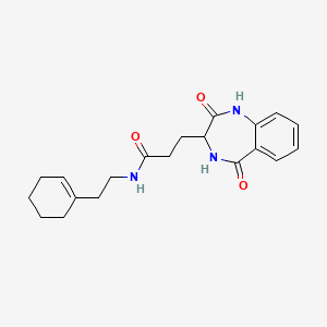 molecular formula C20H25N3O3 B6423567 N-(2-(cyclohex-1-en-1-yl)ethyl)-3-(2,5-dioxo-2,3,4,5-tetrahydro-1H-benzo[e][1,4]diazepin-3-yl)propanamide CAS No. 1192279-20-1