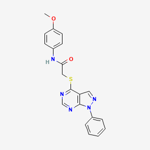 molecular formula C20H17N5O2S B6424004 N-(4-methoxyphenyl)-2-((1-phenyl-1H-pyrazolo[3,4-d]pyrimidin-4-yl)thio)acetamide CAS No. 483293-60-3