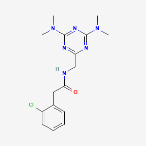 molecular formula C16H21ClN6O B6426606 N-{[4,6-bis(dimethylamino)-1,3,5-triazin-2-yl]methyl}-2-(2-chlorophenyl)acetamide CAS No. 2034572-57-9