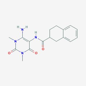 molecular formula C17H20N4O3 B064272 N-(4-amino-1,3-dimethyl-2,6-dioxopyrimidin-5-yl)-1,2,3,4-tetrahydronaphthalene-2-carboxamide CAS No. 166115-77-1