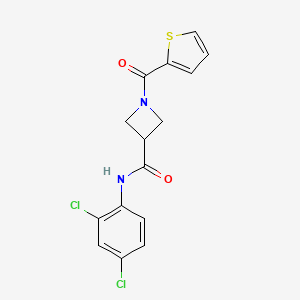 molecular formula C15H12Cl2N2O2S B6427320 N-(2,4-dichlorophenyl)-1-(thiophene-2-carbonyl)azetidine-3-carboxamide CAS No. 1706162-69-7