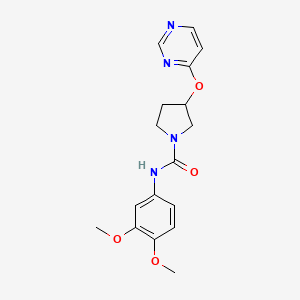 molecular formula C17H20N4O4 B6427547 N-(3,4-dimethoxyphenyl)-3-(pyrimidin-4-yloxy)pyrrolidine-1-carboxamide CAS No. 2034572-35-3
