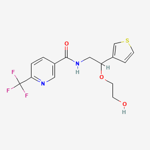 molecular formula C15H15F3N2O3S B6427747 N-[2-(2-hydroxyethoxy)-2-(thiophen-3-yl)ethyl]-6-(trifluoromethyl)pyridine-3-carboxamide CAS No. 2034304-73-7