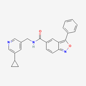 molecular formula C23H19N3O2 B6427954 N-[(5-cyclopropylpyridin-3-yl)methyl]-3-phenyl-2,1-benzoxazole-5-carboxamide CAS No. 2034569-70-3