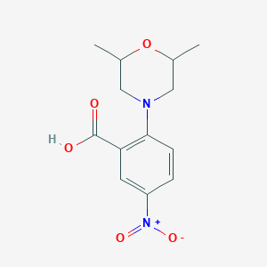 molecular formula C13H16N2O5 B064280 2-(2,6-Dimethylmorpholino)-5-nitrobenzoic acid CAS No. 175136-71-7