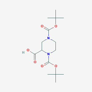 molecular formula C15H26N2O6 B064281 1,4-di-Boc-piperazine-2-carboxylic acid CAS No. 181955-79-3