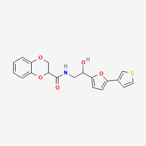 molecular formula C19H17NO5S B6428364 N-{2-hydroxy-2-[5-(thiophen-3-yl)furan-2-yl]ethyl}-2,3-dihydro-1,4-benzodioxine-2-carboxamide CAS No. 2034442-99-2
