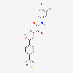 molecular formula C20H16ClFN2O3S B6428373 N-(3-chloro-4-fluorophenyl)-N'-{2-hydroxy-2-[4-(thiophen-3-yl)phenyl]ethyl}ethanediamide CAS No. 2034492-52-7
