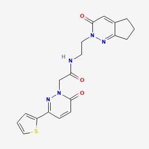 molecular formula C19H19N5O3S B6428814 N-(2-{3-oxo-2H,3H,5H,6H,7H-cyclopenta[c]pyridazin-2-yl}ethyl)-2-[6-oxo-3-(thiophen-2-yl)-1,6-dihydropyridazin-1-yl]acetamide CAS No. 2034389-11-0
