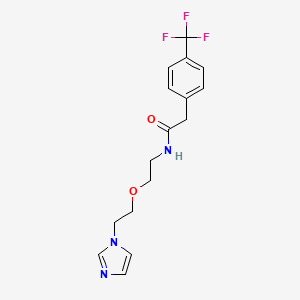 molecular formula C16H18F3N3O2 B6428888 N-{2-[2-(1H-imidazol-1-yl)ethoxy]ethyl}-2-[4-(trifluoromethyl)phenyl]acetamide CAS No. 2034311-23-2