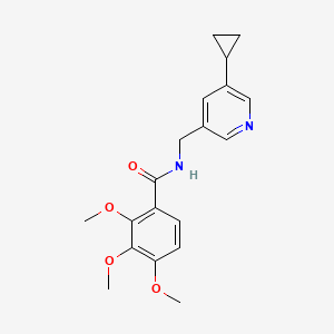 molecular formula C19H22N2O4 B6428893 N-[(5-cyclopropylpyridin-3-yl)methyl]-2,3,4-trimethoxybenzamide CAS No. 2034312-65-5