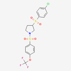 B6429025 3-(4-chlorobenzenesulfonyl)-1-[4-(trifluoromethoxy)benzenesulfonyl]pyrrolidine CAS No. 1705553-39-4