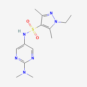 molecular formula C13H20N6O2S B6429120 N-[2-(dimethylamino)pyrimidin-5-yl]-1-ethyl-3,5-dimethyl-1H-pyrazole-4-sulfonamide CAS No. 2322167-55-3