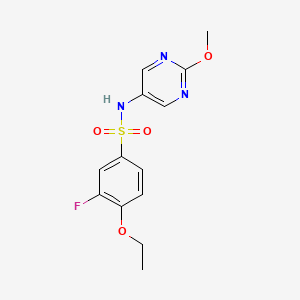 molecular formula C13H14FN3O4S B6429134 4-ethoxy-3-fluoro-N-(2-methoxypyrimidin-5-yl)benzene-1-sulfonamide CAS No. 2330179-16-1