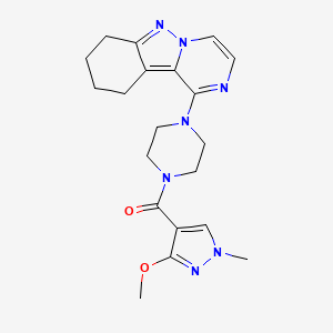 1-(3-methoxy-1-methyl-1H-pyrazole-4-carbonyl)-4-{7H,8H,9H,10H-pyrazino[1,2-b]indazol-1-yl}piperazine
