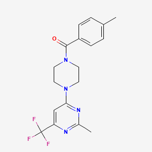 2-methyl-4-[4-(4-methylbenzoyl)piperazin-1-yl]-6-(trifluoromethyl)pyrimidine
