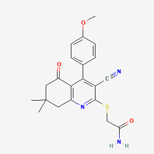 2-{[3-cyano-4-(4-methoxyphenyl)-7,7-dimethyl-5-oxo-5,6,7,8-tetrahydroquinolin-2-yl]sulfanyl}acetamide