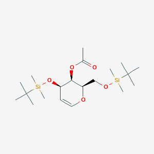 molecular formula C20H40O5Si2 B064301 4-O-Acetyl-3,6-di-O-(tert-butyldimethylsilyl)-D-galactal CAS No. 163381-38-2