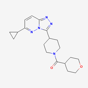 4-{6-cyclopropyl-[1,2,4]triazolo[4,3-b]pyridazin-3-yl}-1-(oxane-4-carbonyl)piperidine
