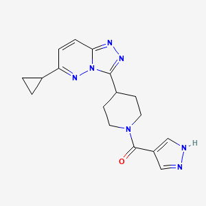 4-{6-cyclopropyl-[1,2,4]triazolo[4,3-b]pyridazin-3-yl}-1-(1H-pyrazole-4-carbonyl)piperidine