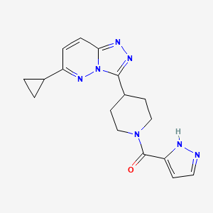 4-{6-cyclopropyl-[1,2,4]triazolo[4,3-b]pyridazin-3-yl}-1-(1H-pyrazole-3-carbonyl)piperidine