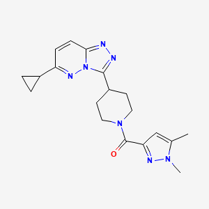 4-{6-cyclopropyl-[1,2,4]triazolo[4,3-b]pyridazin-3-yl}-1-(1,5-dimethyl-1H-pyrazole-3-carbonyl)piperidine
