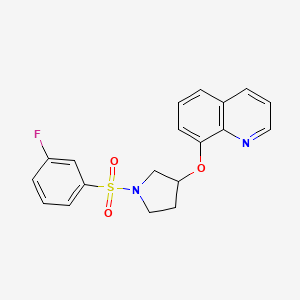 molecular formula C19H17FN2O3S B6430699 8-{[1-(3-fluorobenzenesulfonyl)pyrrolidin-3-yl]oxy}quinoline CAS No. 1903404-45-4