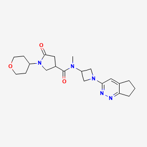 N-(1-{5H,6H,7H-cyclopenta[c]pyridazin-3-yl}azetidin-3-yl)-N-methyl-1-(oxan-4-yl)-5-oxopyrrolidine-3-carboxamide