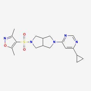 B6430880 4-cyclopropyl-6-{5-[(3,5-dimethyl-1,2-oxazol-4-yl)sulfonyl]-octahydropyrrolo[3,4-c]pyrrol-2-yl}pyrimidine CAS No. 2201504-15-4