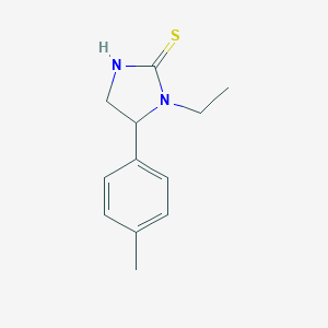 molecular formula C12H16N2S B064312 1-Ethyl-5-(4-methylphenyl)-2-imidazolidinethione CAS No. 186424-13-5